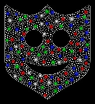 Bright Mesh 2D Smile Shield with Flare Spots Stock Illustration