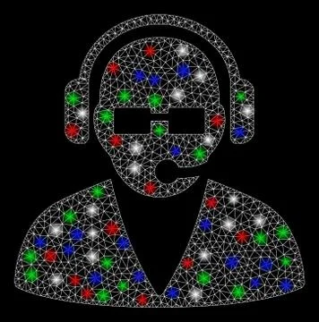 Bright Mesh 2D Support Operator with Light Spots Illustrazione stock