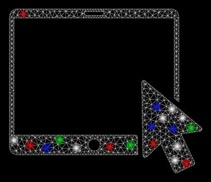 Bright Mesh 2D Tablet Arrow Pointer with Light Spots イラスト素材