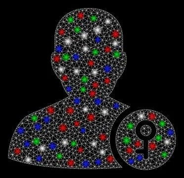 Bright Mesh 2D User Key with Light Spots 스톡 일러스트