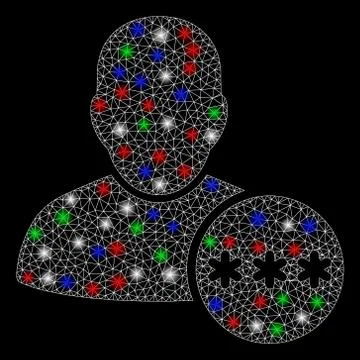 Bright Mesh 2D User Password with Light Spots 스톡 일러스트