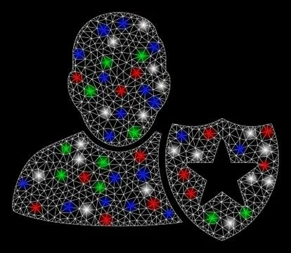 Bright Mesh 2D User Protection Shield with Flare Spots Stock Illustration