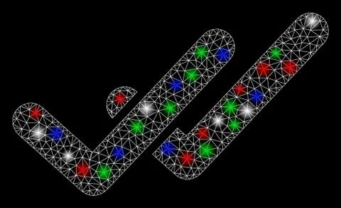 Bright Mesh 2D Validation with Light Spots Stock Illustration