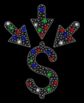 Bright Mesh Carcass Aggregate Payment with Flash Spots Stock Illustration