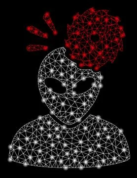 Bright Mesh Carcass Alien Exploration with Flare Spots Stock Illustration