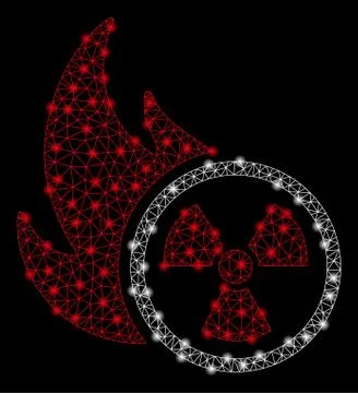 Bright Mesh Carcass Atomic Fire with Light Spots Illustrazione stock