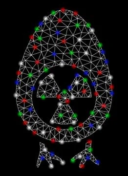 Bright Mesh Carcass Atomic Project with Flare Spots 스톡 일러스트