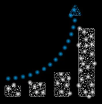 Bright Mesh Carcass Bar Chart Positive Trend with Flare Spots イラスト素材