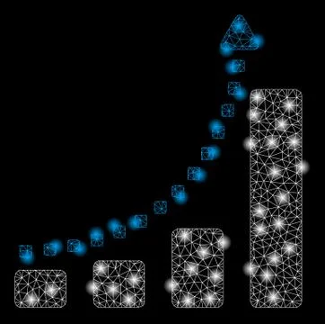 Bright Mesh Carcass Bar Chart Trend with Light Spots イラスト素材