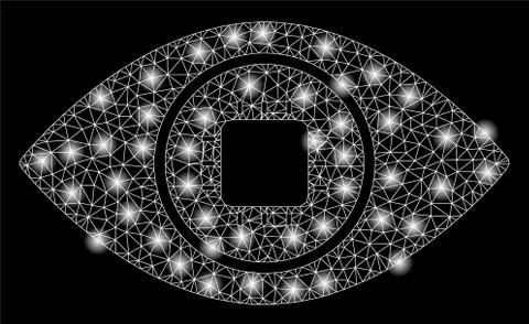 Bright Mesh Carcass Bionic Eye Lens with Flare Spots Illustrazione stock