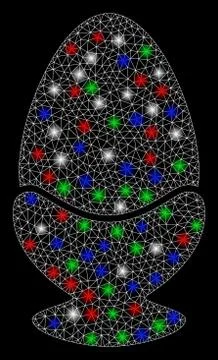 Bright Mesh Carcass Boiled Egg with Light Spots Stock-Illustration