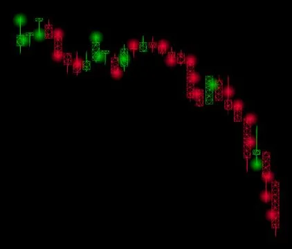 Bright Mesh Carcass Candlestick Chart Down with Light Spots Stock Illustration
