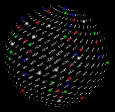 Bright Mesh Carcass Candy Abstract Sphere with Light Spots Ilustración de archivo