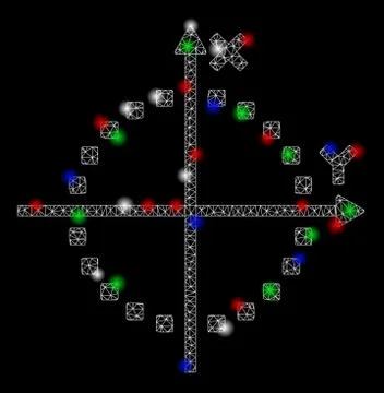 Bright Mesh Carcass Circle Plot with Light Spots Stockillustratie