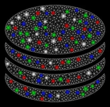 Bright Mesh Carcass Coin Stack with Light Spots Stockillustratie