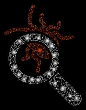 Bright Mesh Carcass Debugger Explorer with Flare Spots Stock Illustration