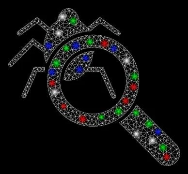 Bright Mesh Carcass Debugger Explorer with Flash Spots Stock Illustration