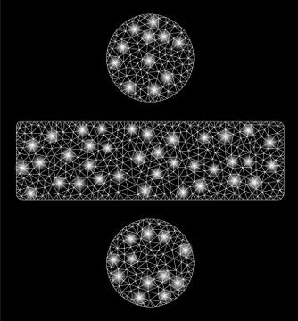 Bright Mesh Carcass Divide Math Operation with Flash Spots Illustration
