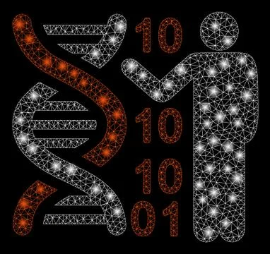 Bright Mesh Carcass DNA Code Report with Light Spots Stock Illustration