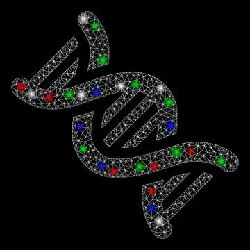 Bright Mesh Carcass DNA with Light Spots 스톡 일러스트