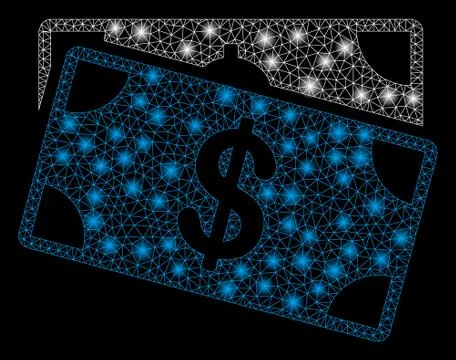 Bright Mesh Carcass Dollar Banknotes with Flash Spots 스톡 일러스트