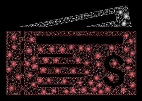 Bright Mesh Carcass Dollar Cheques with Flare Spots Stockillustratie
