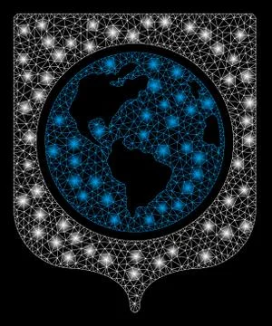 Bright Mesh Carcass Earth Shield with Flash Spots Stock Illustration