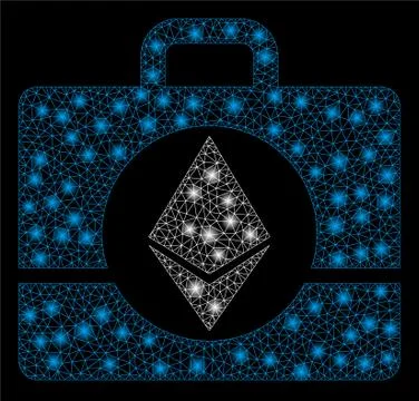 Bright Mesh Carcass Ethereum Case with Light Spots Illustrazione stock