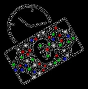 Bright Mesh Carcass Euro Recurring Payment with Flash Spots Stock Illustration