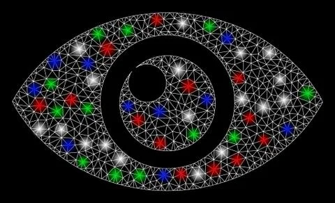 Bright Mesh Carcass Eye with Flash Spots Illustrazione stock