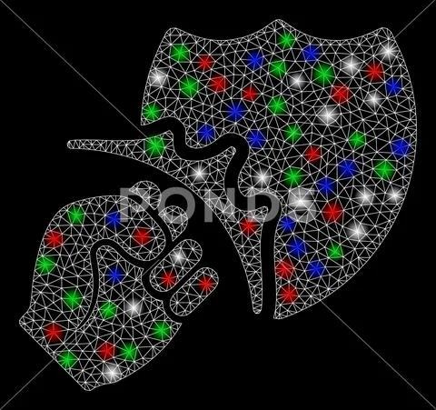 Bright Mesh Carcass Fist Strike Shield with Flash Spots Stock Illustrationen