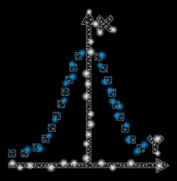 Bright Mesh Carcass Gauss Plot with Light Spots Ilustración de archivo