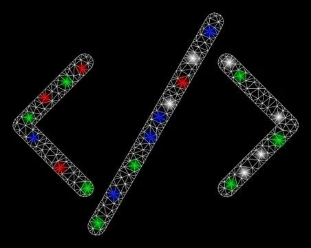 Bright Mesh Carcass HTML Code with Flare Spots Stock Illustration
