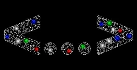 Bright Mesh Carcass Inline Code with Flash Spots Stock Illustration