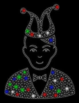 Bright Mesh Carcass Joker with Flash Spots Stock Illustration