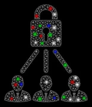 Bright Mesh Carcass Lock Managers with Light Spots Stock Illustration