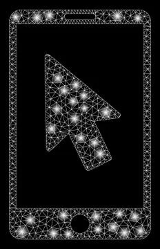 Bright Mesh Carcass Mobile Arrow Pointer with Light Spots Illustrazione stock