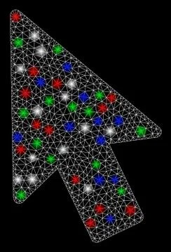 Bright Mesh Carcass Mouse Pointer with Flash Spots Illustrazione stock