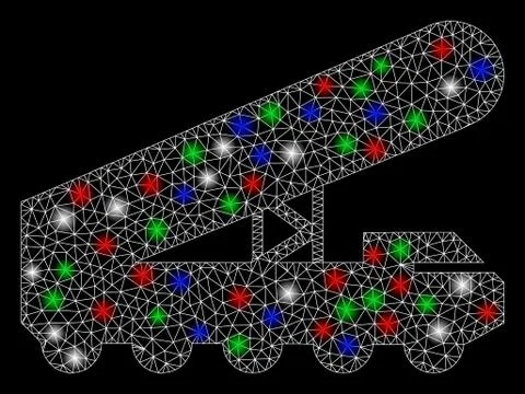 Bright Mesh Carcass Nuclear Rocket Launcher with Light Spots Stock-Illustration