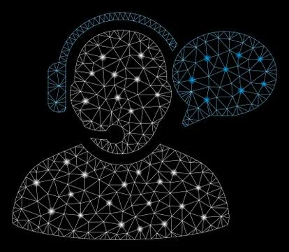 Bright Mesh Carcass Operator Message with Light Spots Illustrazione stock