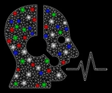 Bright Mesh Carcass Operator Speech with Light Spots Illustrazione stock