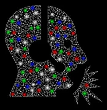 Bright Mesh Carcass Operator Speech with Light Spots Illustrazione stock