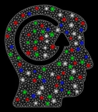 Bright Mesh Carcass Refresh Head Memory with Flare Spots Stock Illustration