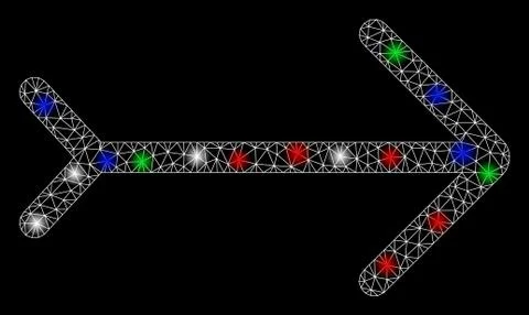 Bright Mesh Carcass Right Direction with Flash Spots 스톡 일러스트
