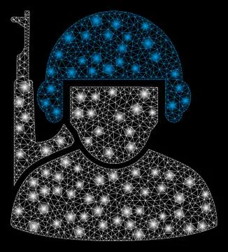 Bright Mesh Carcass Soldier with Flash Spots Illustrazione stock