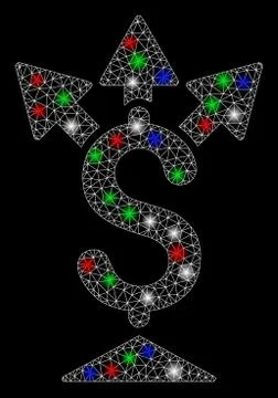 Bright Mesh Carcass Split Payment with Flare Spots Stock Illustration