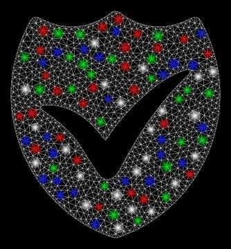 Bright Mesh Carcass Valid Shield with Flare Spots Stock Illustration