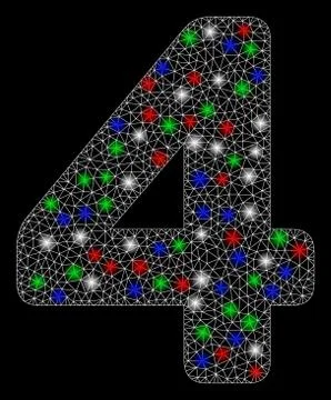 Bright Mesh Network 4 Digit with Flash Spots Illustrazione stock