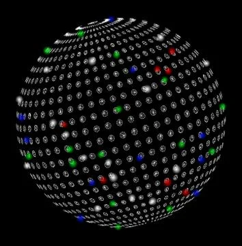Bright Mesh Network Abstract Dot Sphere with Flash Spots Ilustración de archivo