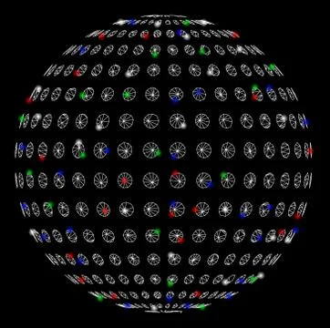 Bright Mesh Network Abstract Dotted Sphere with Flash Spots Stock Illustration